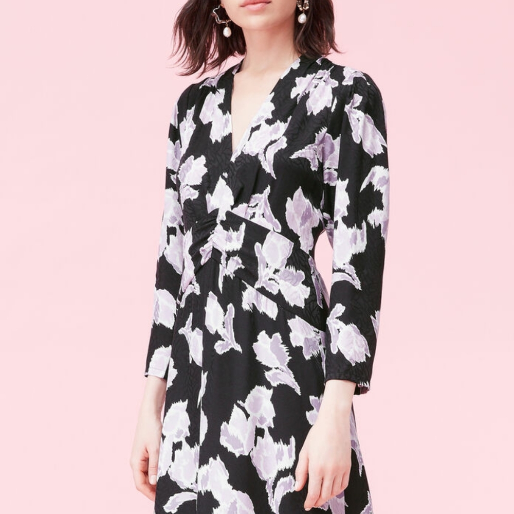 IKAT BLOSSOM V-NECK DRESS